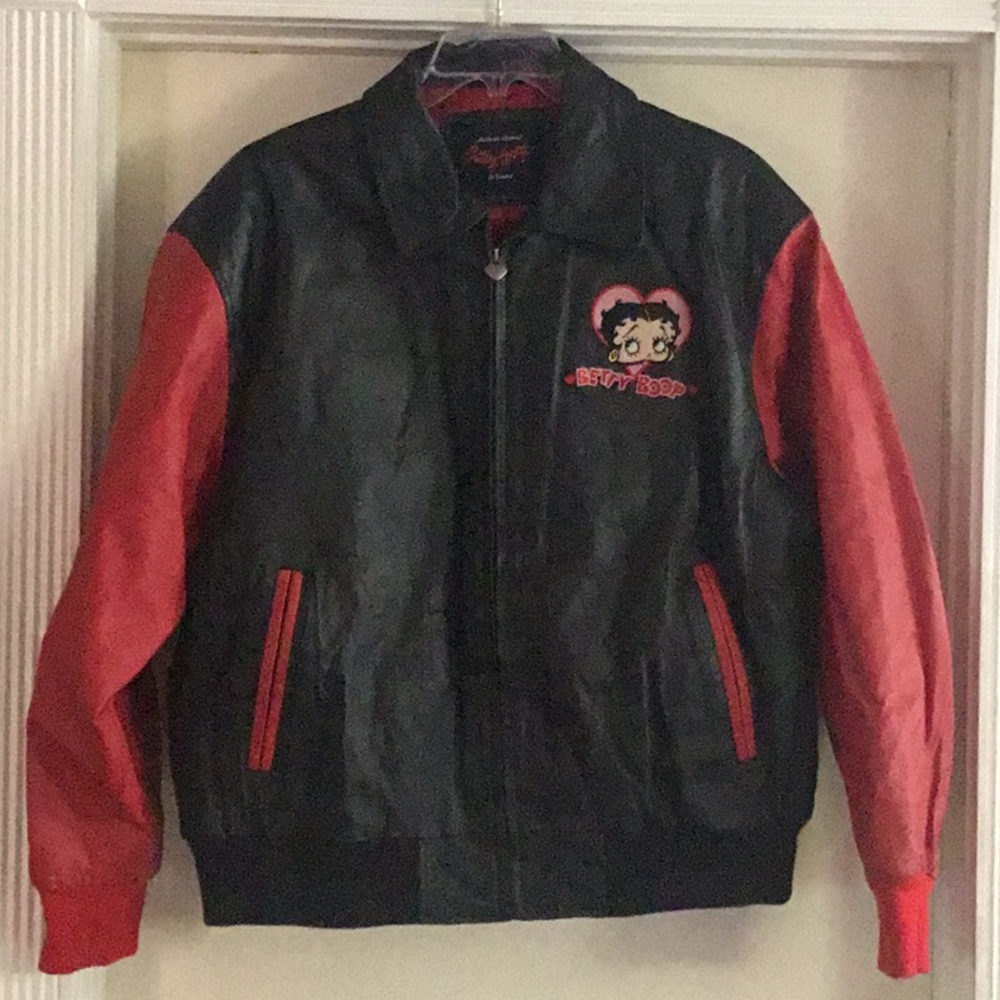 Leather Betty Boop Biker Jacket